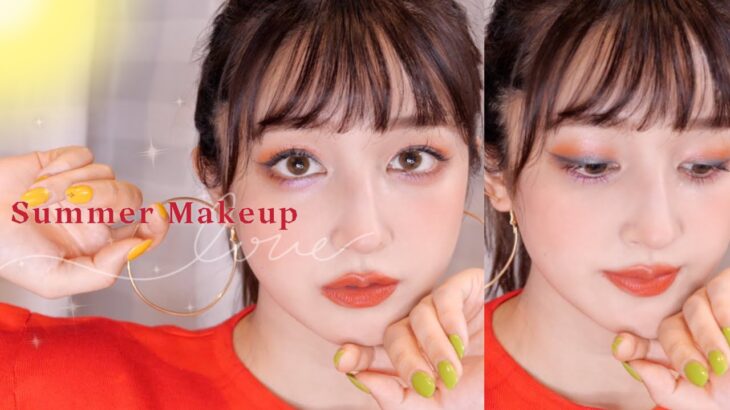 Summer Makeup🍊夏に映えるカラーメイク🍒TooFaced新作カラーパレットが使える🍸