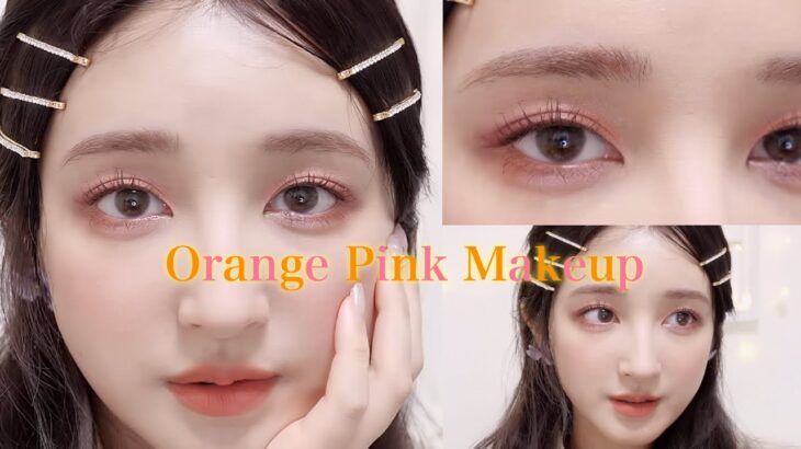 【幸福感♡コーラルメイク】プチプラ縛りで春色メイク💄セザンヌ、キャンメイク多め！！