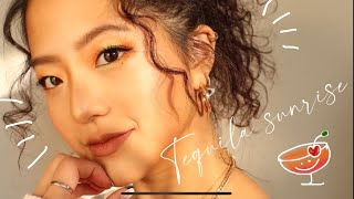 【海外コスメ】中国コスメを使った簡単オレンジメイク/Tequila Sunrise Makeup LOOK