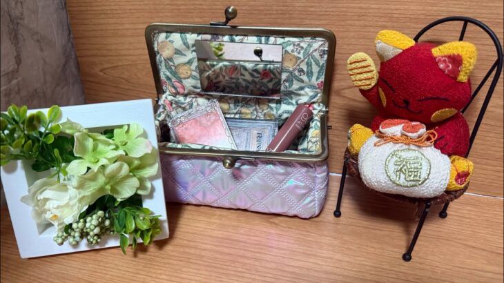 がま口金具を使って　オシャレなメイクボックス